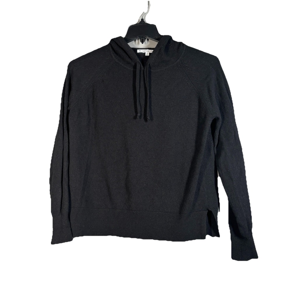 The Cashmere Project Sweater Womens Medium Black Drawstring Pullover Hoodie